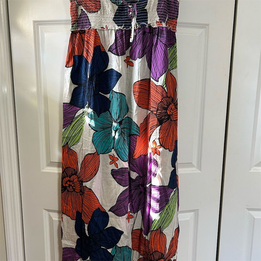 Cacique Swim Women's Size 18 Floral Maxi Skirt Dress Tropical Summer